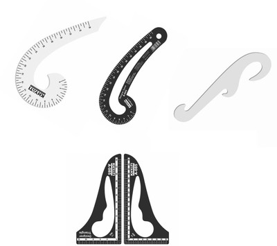 Kitoarts French Curve For Tailoring,French Curve Scale,Armhole Curve with Printing 5 Pcs Sewing Kit