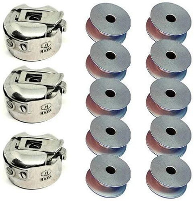 jsc COMBO SET(3 PCS)HAYA BOBBIN CASE,(10 PCS)BOBBINS USED INDUSTRIAL SEWING MACHINE Sewing Kit