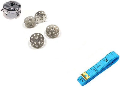 Crafts Haveli Combo 2 Items Bobbin 4Pc _ 1 Case & Measuring Tape-1 Sewing Kit