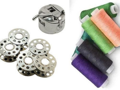jsc Combo (5Pcs)Metal Bobbins (1Pcs)BobbinCase (5PCS)Polyester thread sewing machine Sewing Kit