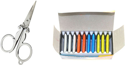 Crafts Haveli Tailoring Combo 2 Items Folding Sissor & Tailoring Chalk Sewing Kit