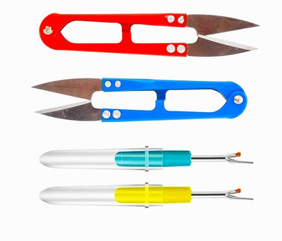 SSS Sewing Snips Thread with Seam Ripper Set of 4 (Multicolored) Sewing Kit