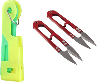 Kunfaya Combo Of 1 New Needle Threader + 2 Thread Cutter Sewing Kit