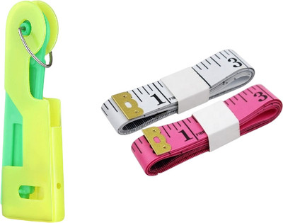 Kunfaya Combo Of 1 New Needle Threader + 2 Measuring Tape Sewing Kit