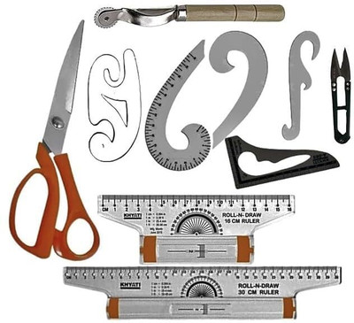 JEFFY Professional Pattern Making Tools Set,Pack of 10 Sewing Kit