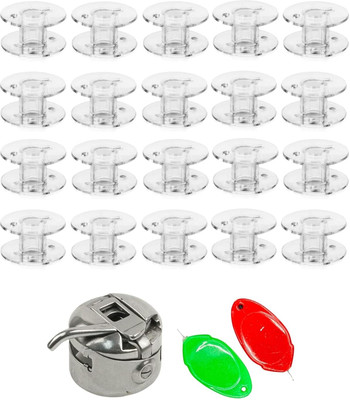 ZENITH 1 Bobbin Case, 20 Transparent Bobbins, 2 Threader Sewing Machine Accessories Kit Sewing Kit