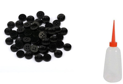 Crafts Haveli Tailoring Combo 2 Items Button Black 20pc & Sewing-Machine-Oil Sewing Kit