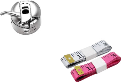 Kunfaya Essential Tailoring & Sewing Kit - 1 Bobbin Case + 2 Measuring Tape Sewing Kit