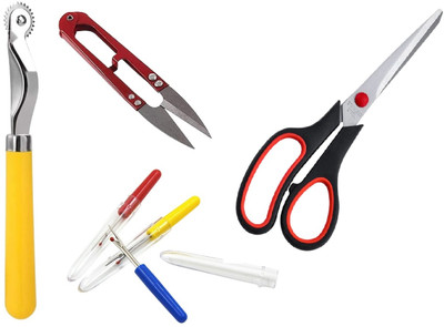 Kunfaya 1 Tracing Wheel + 1 Cutter + 2 Seam Ripper + 1 Scissor Sewing Kit