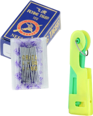 Kunfaya Combo Of 10 Machine Needle 16No. + 1 Needle Threader tool Sewing Kit