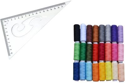 Crafts Haveli Tailoring Combo 2 Items L Curve Scale & sewing-thread Multi Sewing Kit