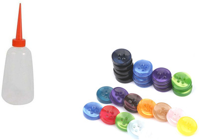 Kunfaya 1 Machine Oil Bottle + 20 Multi Round 4 Holes Buttons Sewing Kit