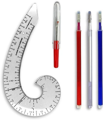 JEFFY Fashion Design Ruler Set with 3 Gel Pens and Seam Ripper Sewing Kit