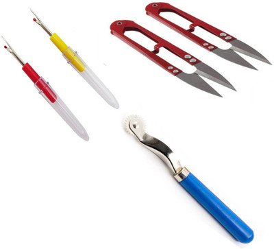 Crafts Haveli 3 Items Combo : 2 Seam Ripper, 1 Tracing Wheel & 2 Thread Cutter Sewing Kit