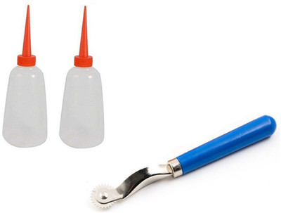 Kunfaya Combo Of 2 Machine Oil Bottle + 1 Tracing Wheel Sewing Kit