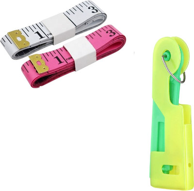 Kunfaya Combo Of 2 Measuring Tape + 1 Needle Threader tool Sewing Kit