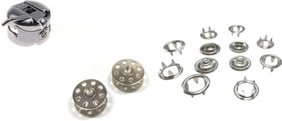 Kunfaya Sewing Combo - 1 Bobbins Case & 2 Bobbins + 20 Pcs Snap Fastener Sewing Kit