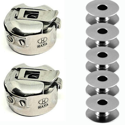 jsc COMBO( 2 PCS )HAYA Bobbin case & ( 5 PCS )BOBBINS for Industrial Sewing machines Sewing Kit