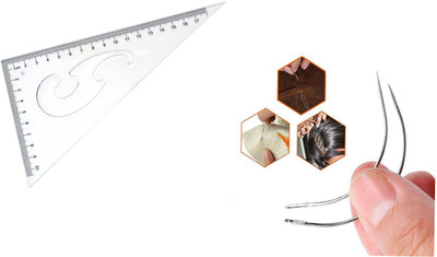 Crafts Haveli Tailoring Combo 2 Items L Curve Scale & Curved Needle 2pc Sewing Kit