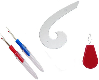 Crafts Haveli 3 Items Combo : 2 Seam Ripper, 1 Needle Threader & French Curve Sewing Kit