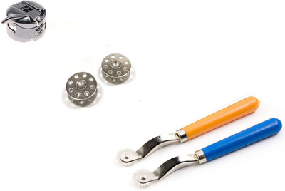 Crafts Haveli Combo 2 Items Bobbin 2Pc _ Case & Tracing Wheel-2Pc Sewing Kit