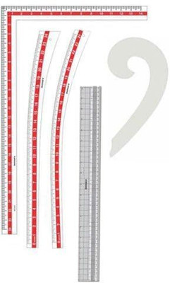 JEFFY Hard Plastic Scales Set/Complete Fashion Designing Tailoring Ruler Scales Sewing Kit