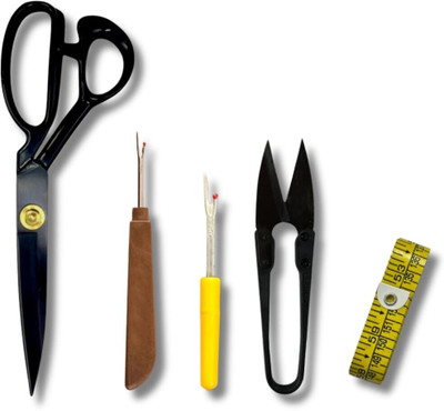 ZENITH 10 inch Tailoring Scissors 2 Seam Rippers 1Pc Measuring Tape, 1Pc Thread Cutter Sewing Kit