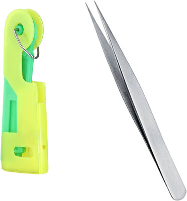Kunfaya Combo Of 1 New Needle Threader + 1 Tweezer Sewing Kit