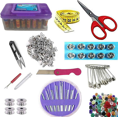 LightZone Double Layer Sewing Kit Box With All Sewing Accessories 32 Spool Sewing Kit