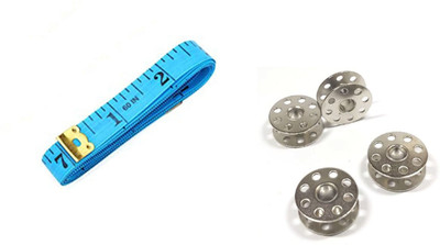 Crafts Haveli Tailoring Combo 2 Items Measuring Tape-1 & Bobbin 4pc Sewing Kit