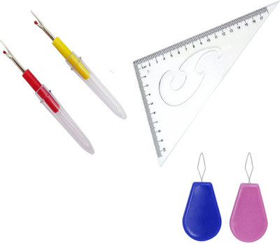Crafts Haveli 3 Items Combo : 2 Seam Ripper, 1 L Curve & 2 Needle Threader Sewing Kit