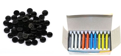 Crafts Haveli Tailoring Combo 2 Items Button Black 20pc & Tailoring Chalk Sewing Kit