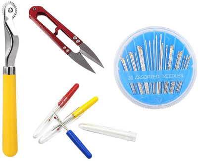 Kunfaya 1 Tracing Wheel + 1 Cutter + 2 Seam Ripper + 1 Needle Compact Sewing Kit