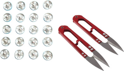 Kunfaya Combo Of 20 Tich Button + 2 Thread Cutter Sewing Kit