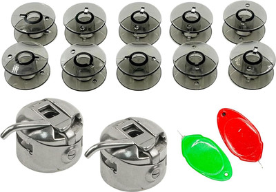 ZENITH 2 Bobbin Case, 10 Black Bobbins, 2 Threader Sewing Machine Accessories Kit Sewing Kit