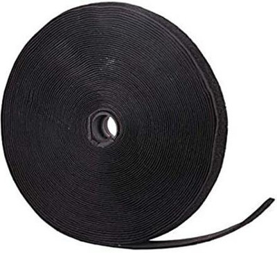 Hirday Hook & Loop Fastener Tape Rolls Black (1 inch Width) Pack of 10 mtr Sewing Kit