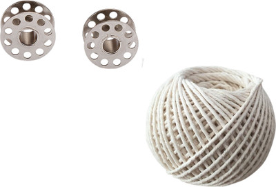 Kunfaya Tailoring Combo Of 2 Bobbins + 1 Off White Thread Sewing Kit