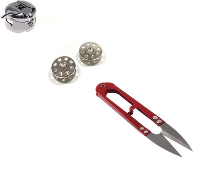 Crafts Haveli Combo 2 Items Bobbin 2Pc _ Case & Thread Cutter-1 Sewing Kit