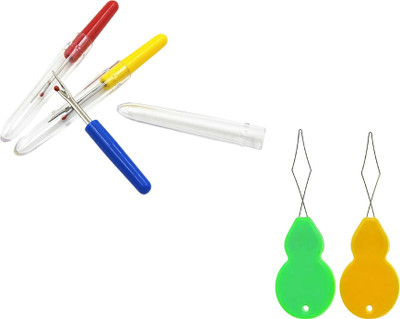 Kunfaya Combo Of 3 Seam Ripper + 2 Needle Threader Sewing Kit