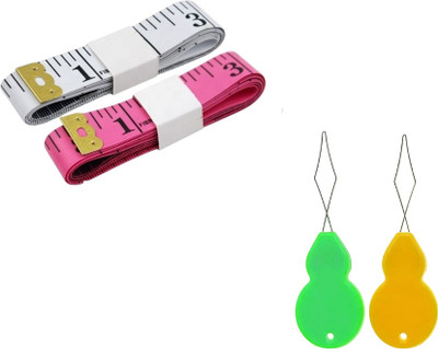 Kunfaya Combo Of 2 Measuring Tape + 2 Needle Threader Sewing Kit