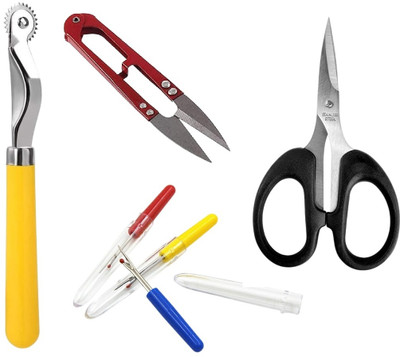 Kunfaya 1 Tracing Wheel + 1 Cutter + 2 Seam Ripper + 1 Small Scissor Sewing Kit