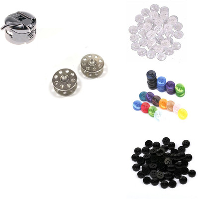 Crafts Haveli Combo 2 Items Bobbin 2Pc _ Case & 3 Buttons Sewing Kit