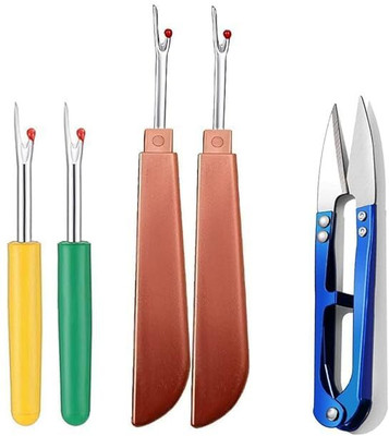 NTGS 5 Pcs Sewing Tool Set – 4 Seam Rippers in Assorted Sizes & 1 Thread Snip Scissor Sewing Kit