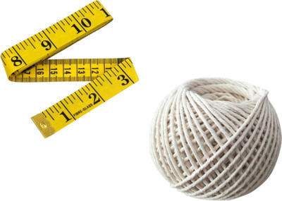 Kunfaya Combo Of 1 Measuring Tape + 1 Off White Thread Sewing Kit