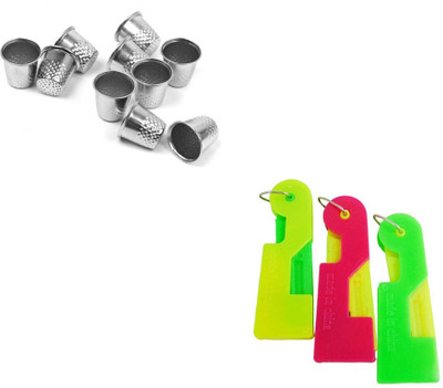Crafts Haveli Thimble 4pc & Adv Needle Threader 3Pc Sewing Kit