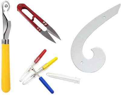 Kunfaya 1 Tracing Wheel + 1 Cutter + 2 Seam Ripper + 1 Armhole Curve Sewing Kit