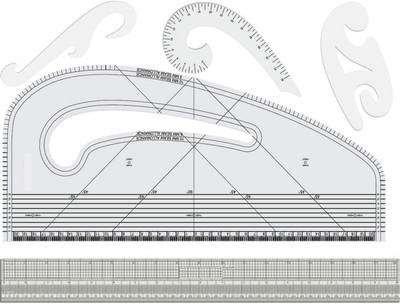 Artonezt Tailoring Tools: Pattern Curve, Gridding Scale, French , Single and Mundha Curve Sewing Kit