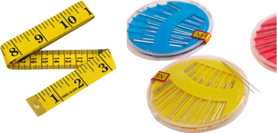 Kunfaya Combo Of 1 Measuring Tape + 1 Needle Compact Sewing Kit
