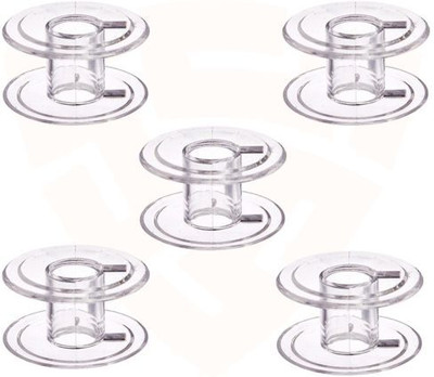 SSS Transparent Plastic Bobbins – Pack of 5 Bobbins for DOMESTIC Sewing Machines Sewing Kit