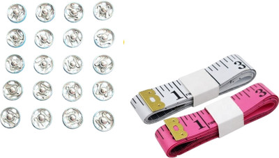 Kunfaya Combo Of 20 Tich Button + 2 Measuring Tape Sewing Kit